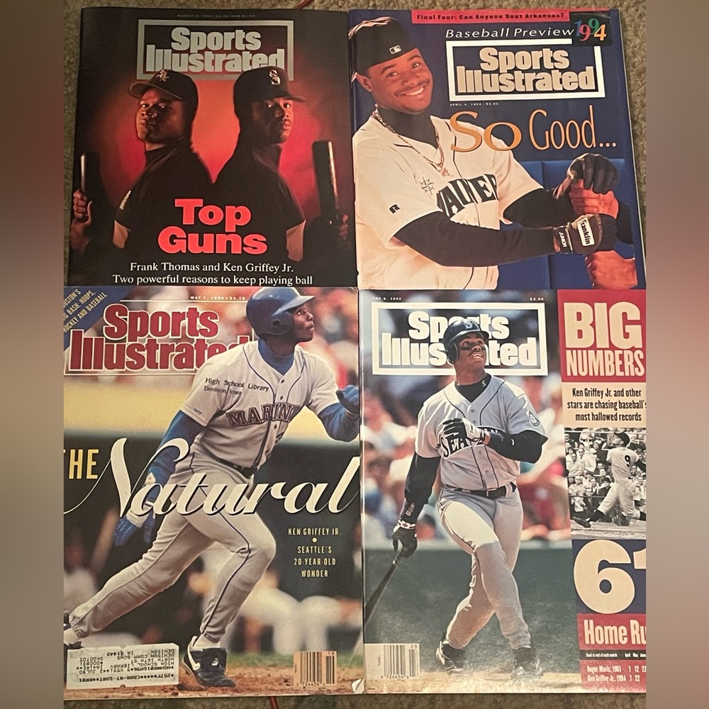 4 King Griffey Jr.  vintage Sports Illiustrated 90s era magazines